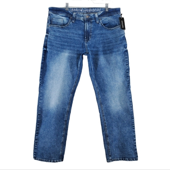 Buffalo David Bitton Jeans Men 34x30 Blue Evan-X Slim Straight Stretch (37x31.5) - Picture 1 of 14